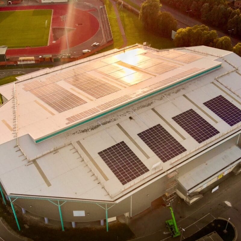 Solar panels on Newport Velodrome