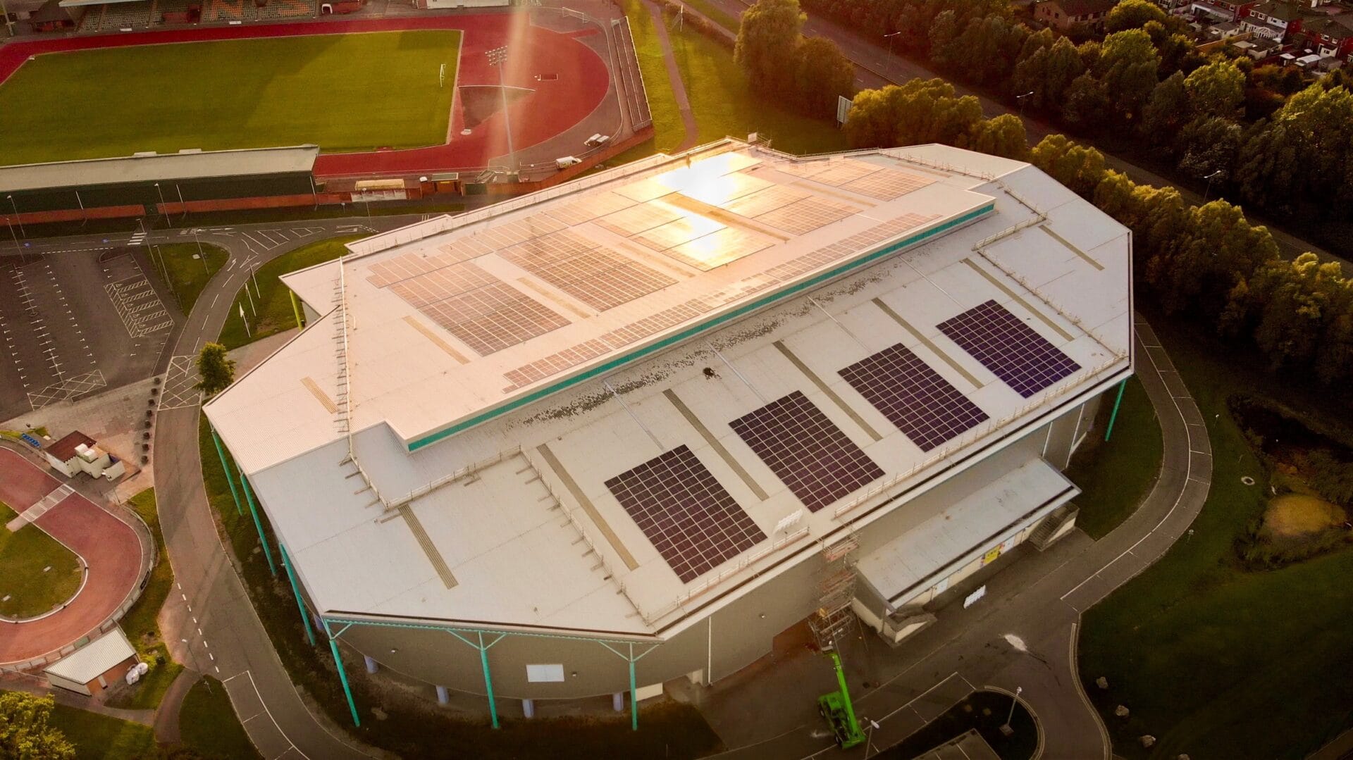 Solar panels on Newport Velodrome