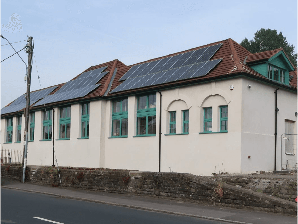 building from roadside