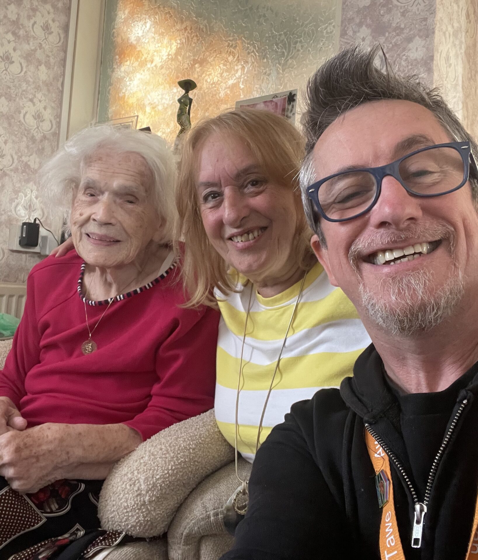 Ivy, Pamela and Kerry Bates are smiling at the camera